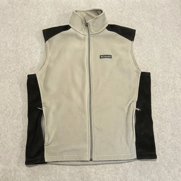 Columbia Other - Columbia Steens Mountain Fleece Vest Men's Large Two-Tone Tan Brown Full Zip